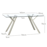 Mesa de comedor Elsa beige de 160cm