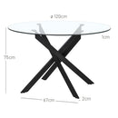 Mesa de comedor Neva negra de 120cm