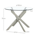 Mesa de comedor Neva beige de 100cm