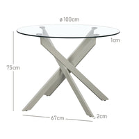 Mesa de comedor Neva beige de 100cm
