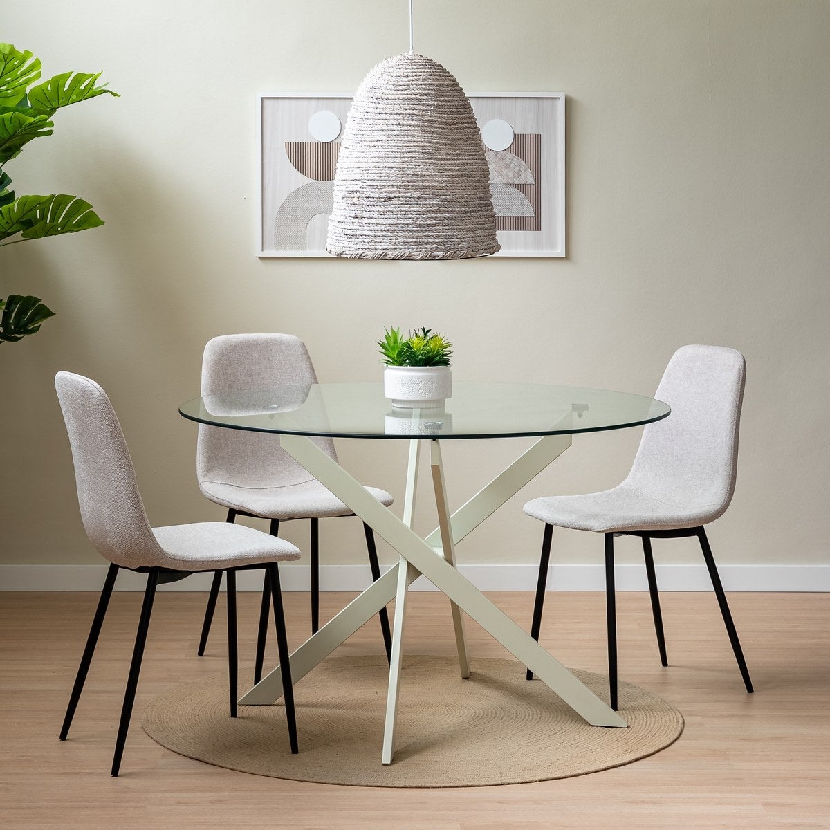 Mesa de comedor Neva beige de 120cm