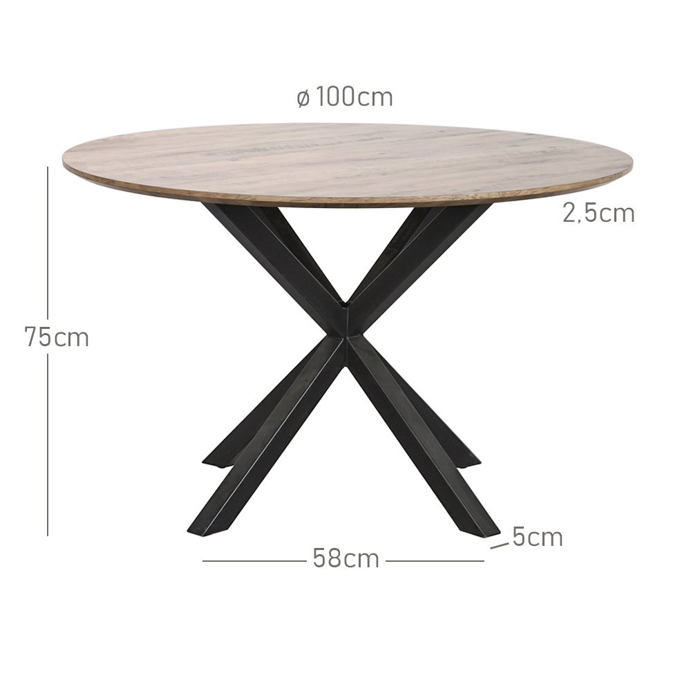 Mesa de comedor Xenia negra de 100cm