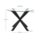 Mesa de comedor Xenia negra de 100cm
