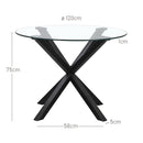 Mesa de comedor Xenia negra de 120cm