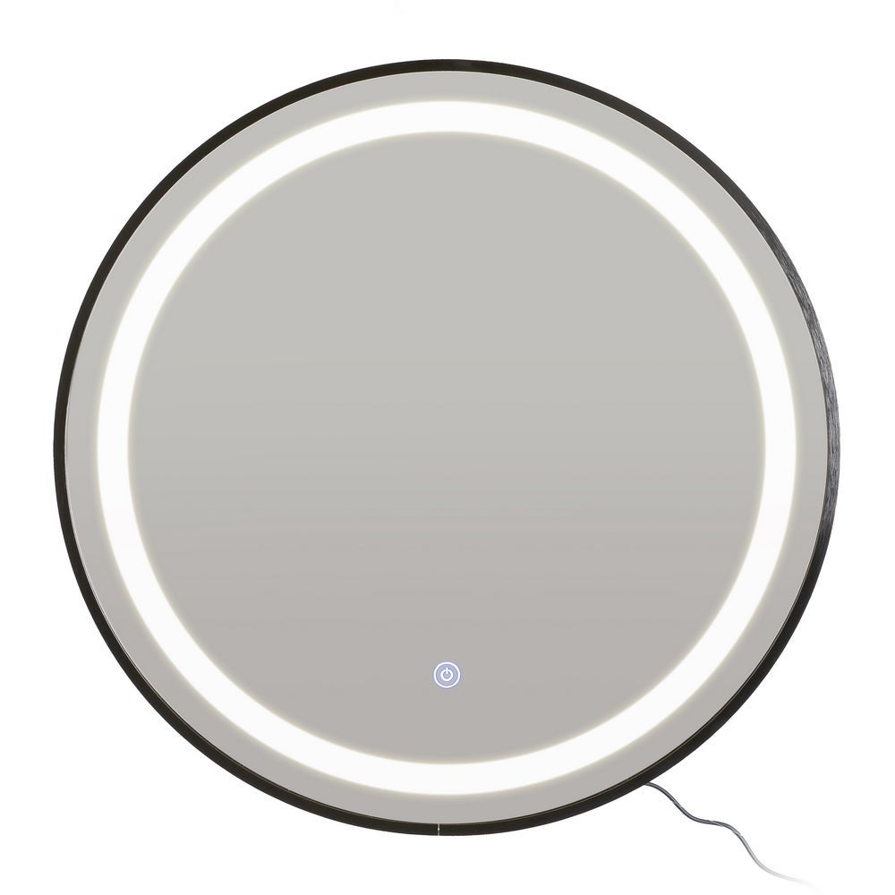 Espejo baño negro con luz led de 60 cm