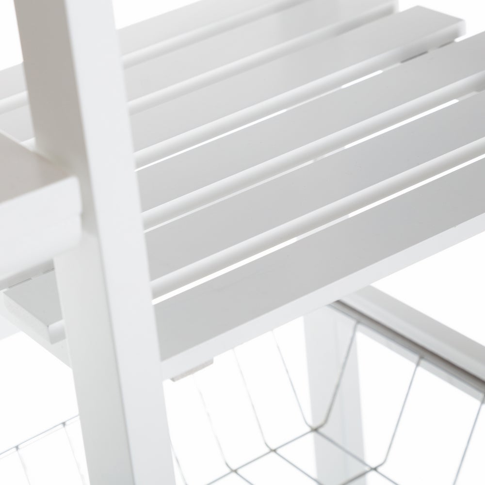 Set de mesa barra y 2 taburetes de bar blanco y natural