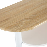 Set de mesa barra y 2 taburetes de bar blanco y natural