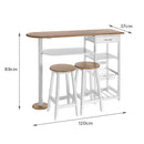 Set de mesa barra y 2 taburetes de bar blanco y natural