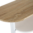 Set de mesa barra y 2 taburetes de bar blanco y natural