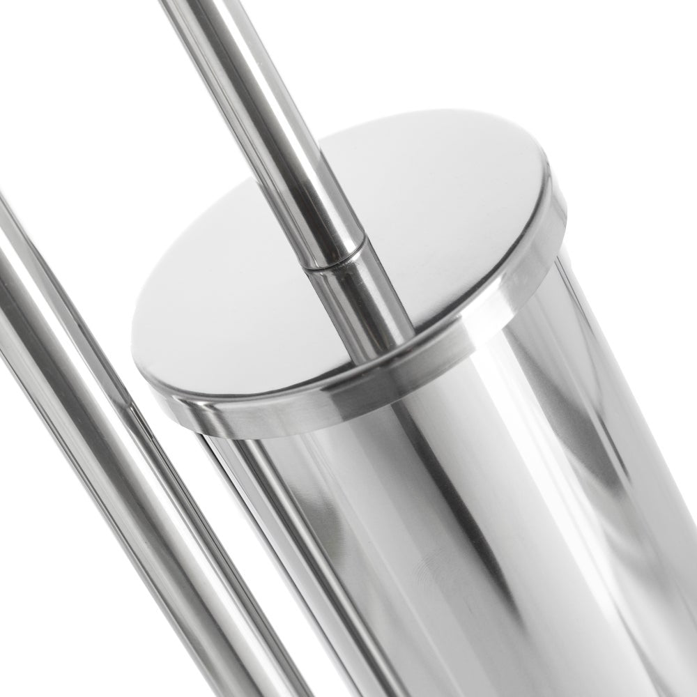 Portarrollos escobillero plateado de acero inoxidable