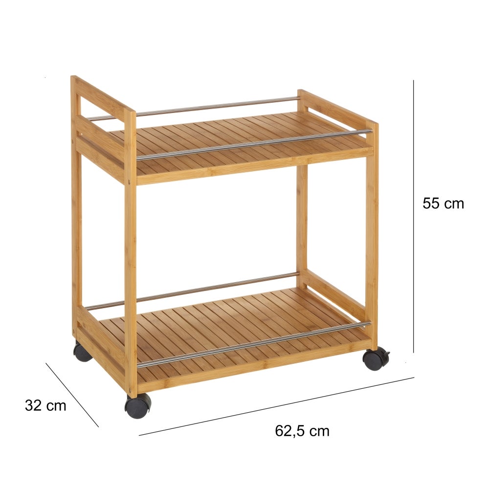Carrito camarera de bambú natural