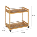 Carrito camarera de bambú natural