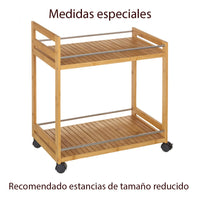 Carrito camarera de bambú natural
