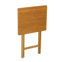 Mesa auxiliar plegable de bambú