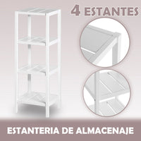 Estantería con 4 estantes laminados de 110 cm