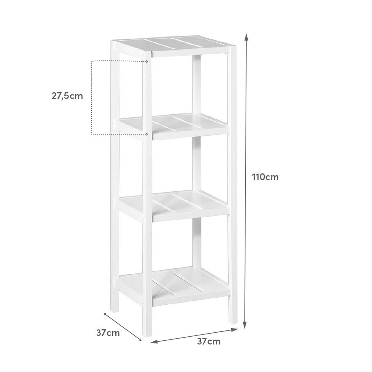 Estantería con 4 estantes laminados de 110 cm