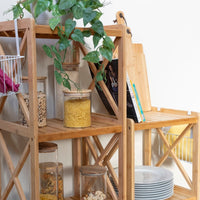 Estantería de bambú marrón de 119 cm