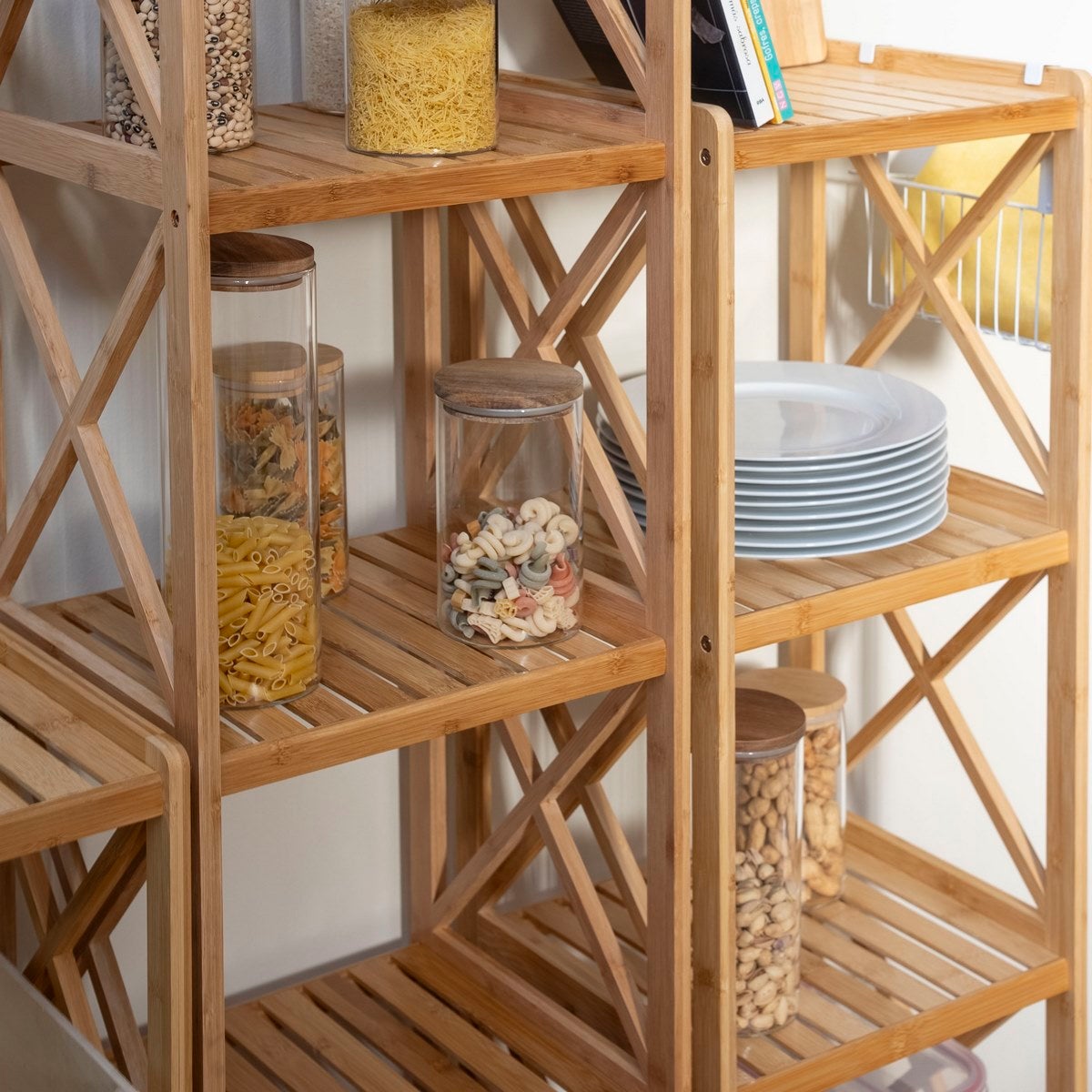 Estantería de bambú marrón de 119 cm