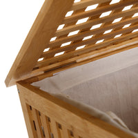 Cesto de ropa de bambú marrón