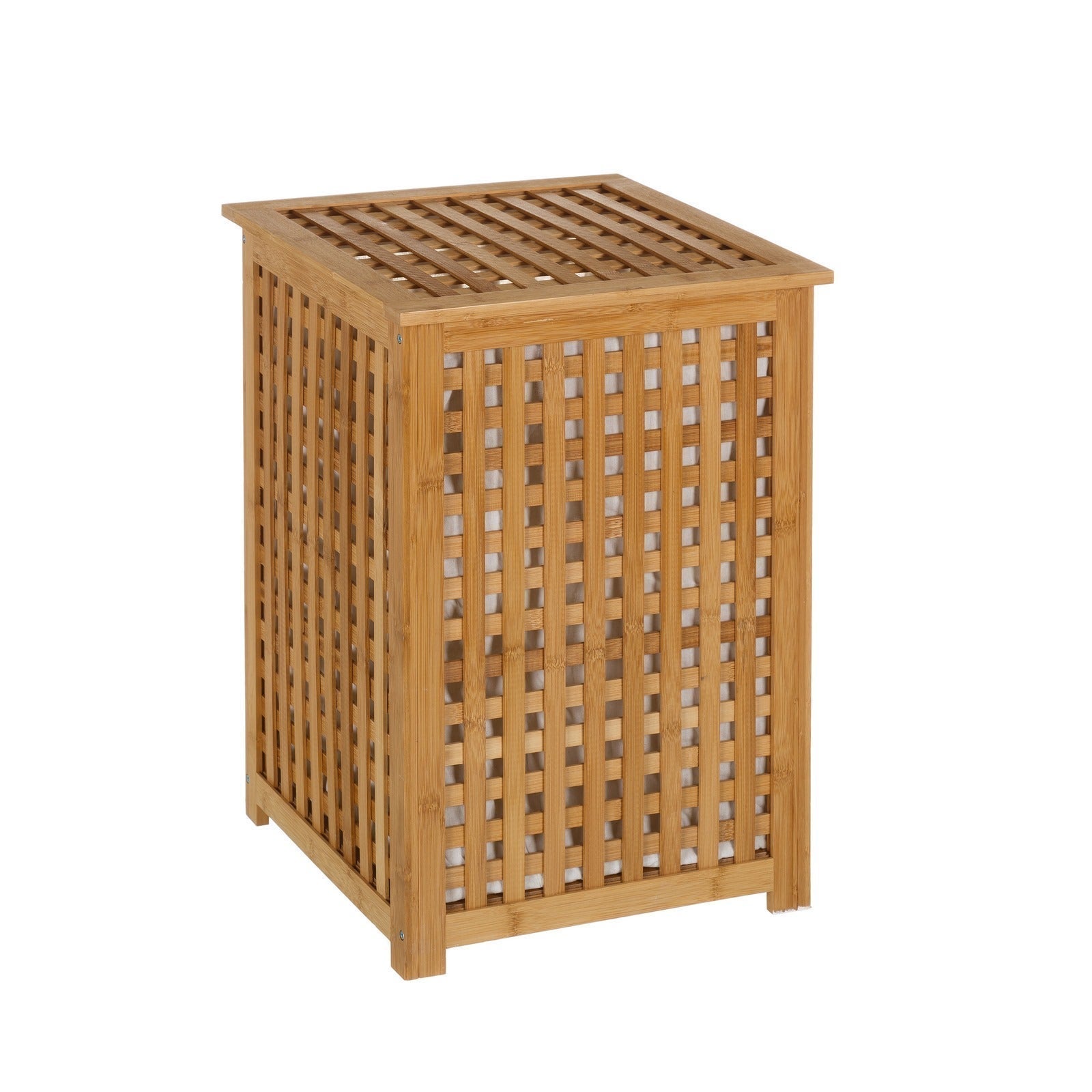 Cesto de Ropa nórdico marrón de bambú para Cuarto de baño Basic -
