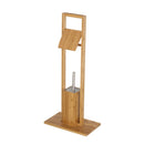 Portarrollos y escobillero de bambú