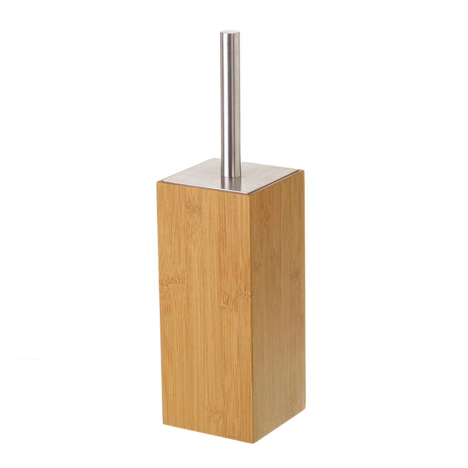 Escobilla de baño marrón de bambú de 10x10x23 cm