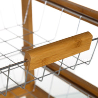 Carro de cocina de bambú marrón