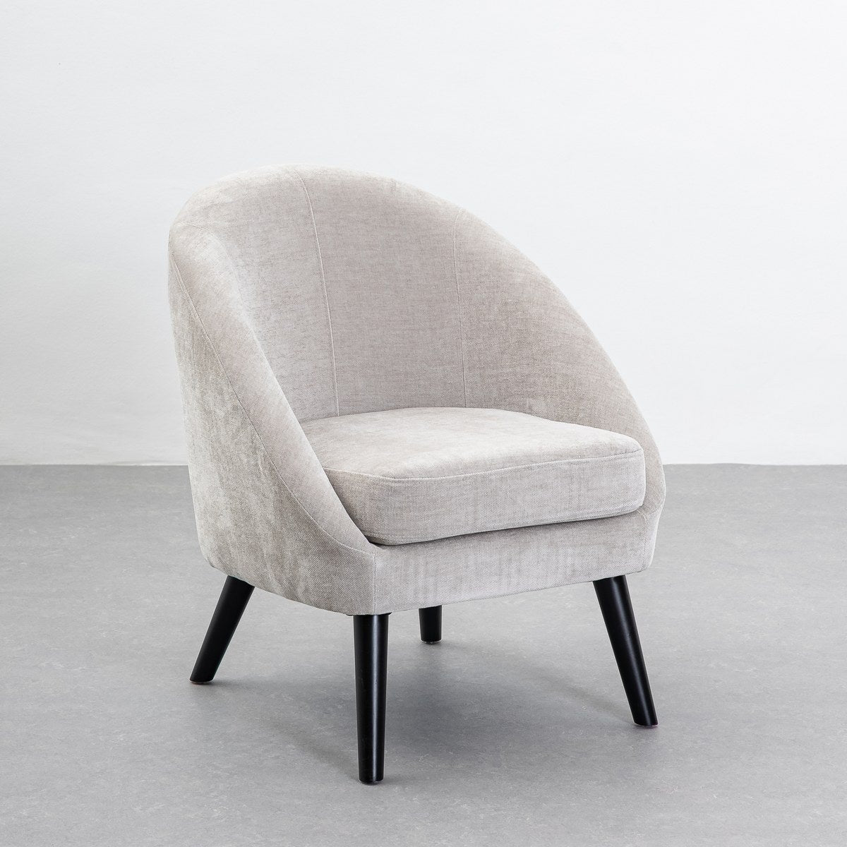 Sillón chenilla gris claro