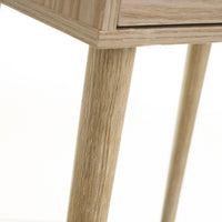 Mesita de noche de 1 cajón beige de madera MDF de 40x30x57 cm
