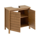 Mueble bajo lavabo de madera marrón con 2 puertas
