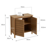 Mueble bajo lavabo de madera marrón con 2 puertas