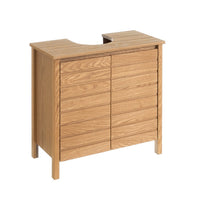 Mueble bajo lavabo de madera marrón con 2 puertas