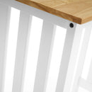 Set de mesa alta y 2 taburetes de madera blanco y natural