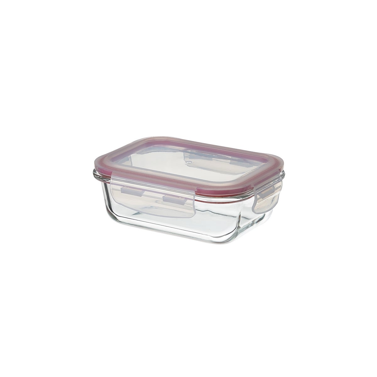 Recipiente hermético rectangular de vidrio borosilicato transparente de 370 ml