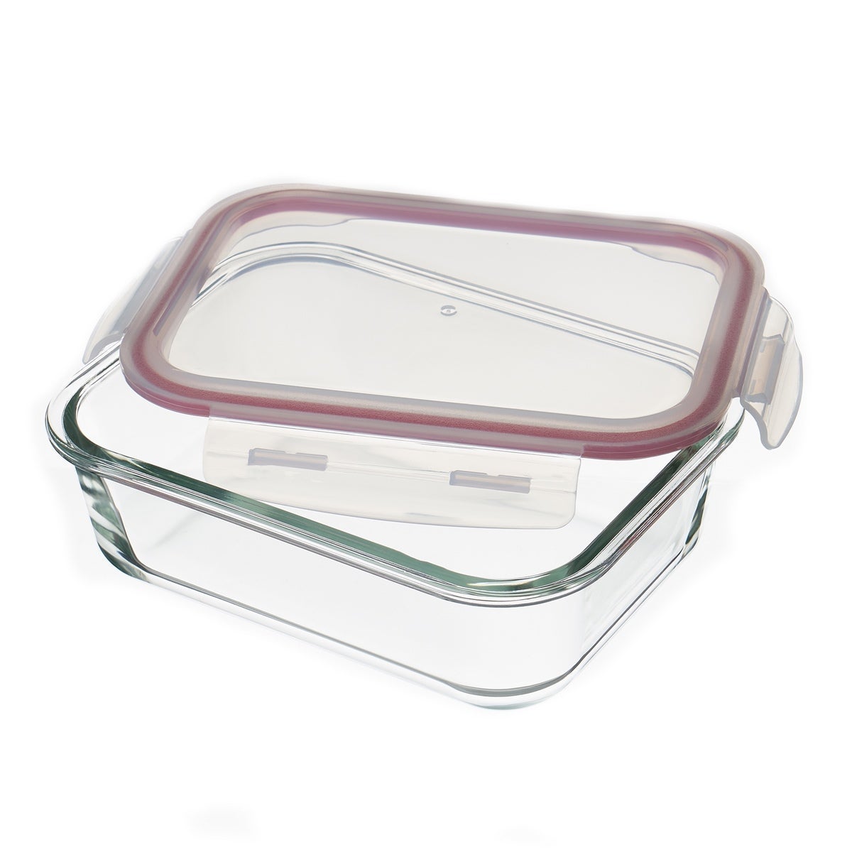 Recipiente hermético rectangular de vidrio borosilicato transparente de 1040 ml