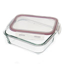 Recipiente hermético rectangular de vidrio borosilicato transparente de 1040 ml