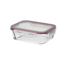 Recipiente hermético rectangular de vidrio borosilicato transparente de 1040 ml