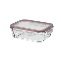 Recipiente hermético rectangular de vidrio borosilicato transparente de 1040 ml