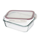 Recipiente hermético rectangular de vidrio borosilicato transparente de 1500 ml