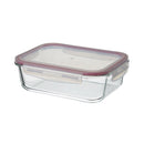 Recipiente hermético rectangular de vidrio borosilicato transparente de 1500 ml