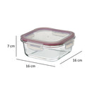 Recipiente hermético cuadrado de vidrio borosilicato transparente de 800 ml