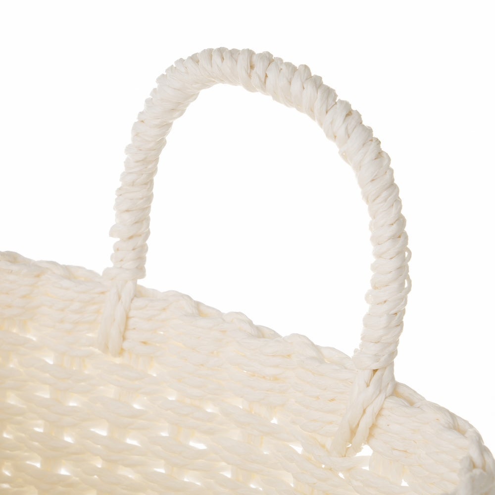 Set de 3 cestas redondas blancas