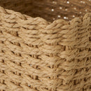 Set de 3 cestas redondas de papel trenzado beige