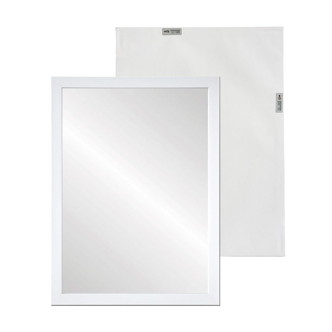 Espejo de pared rectangular blanco de plástico de 76x56 cm
