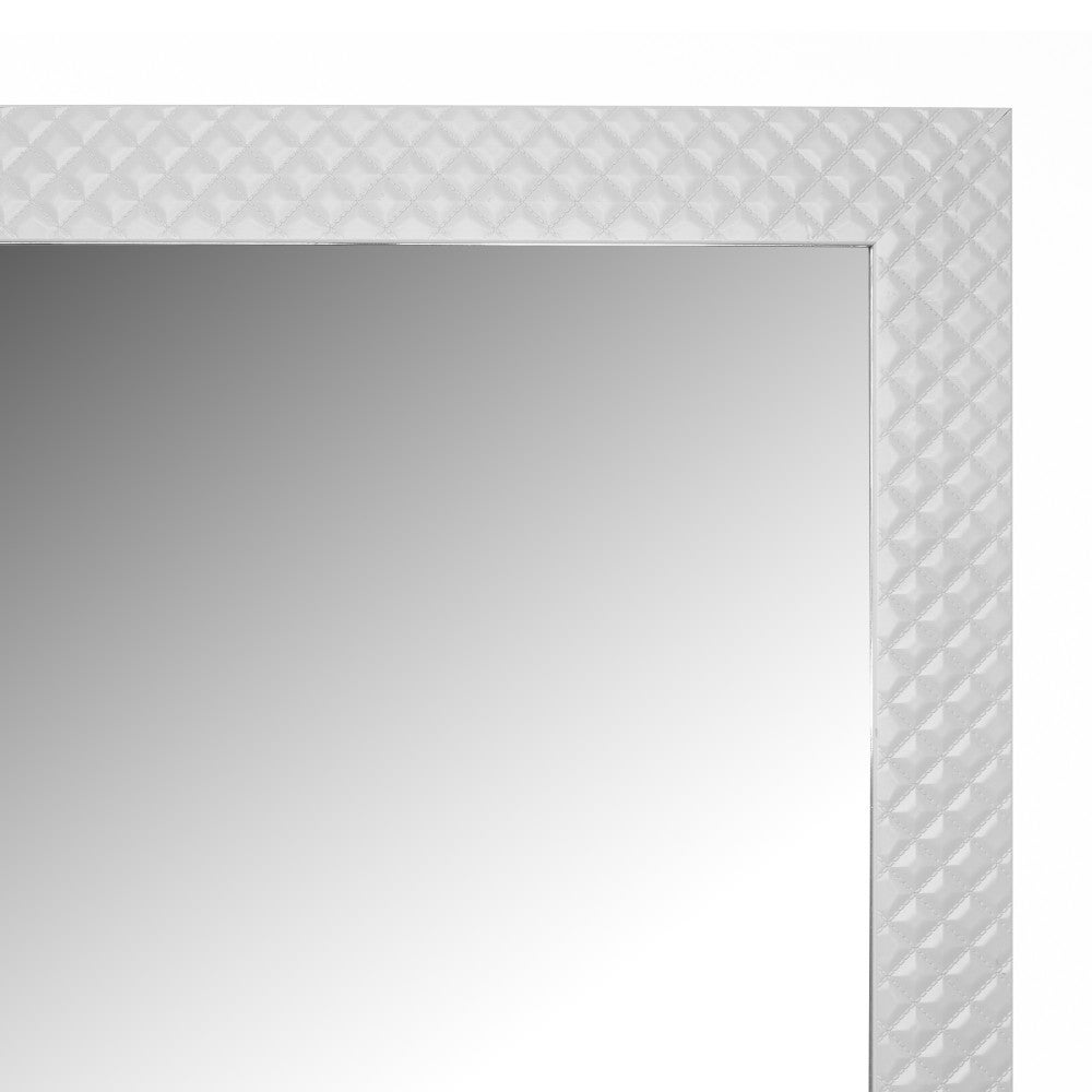 Espejo de pie texturizado blanco de 157cm