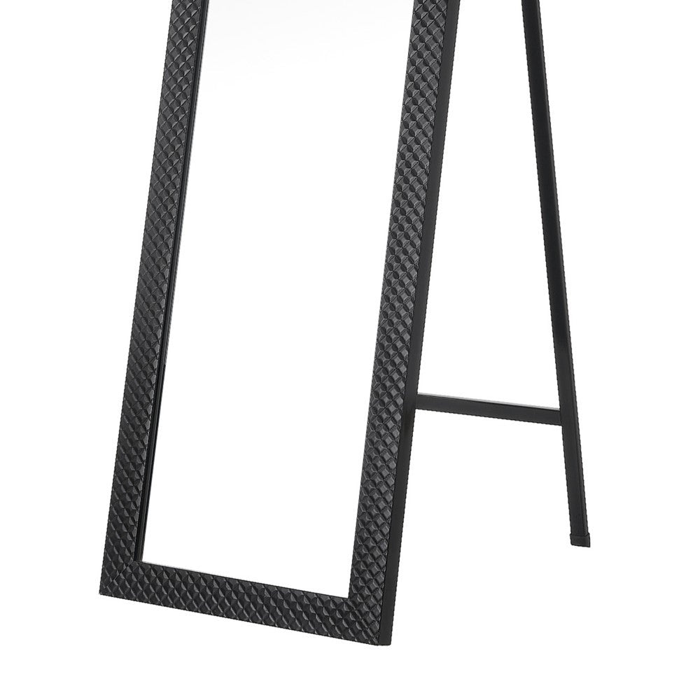 Espejo de pie texturizado negro de 157cm