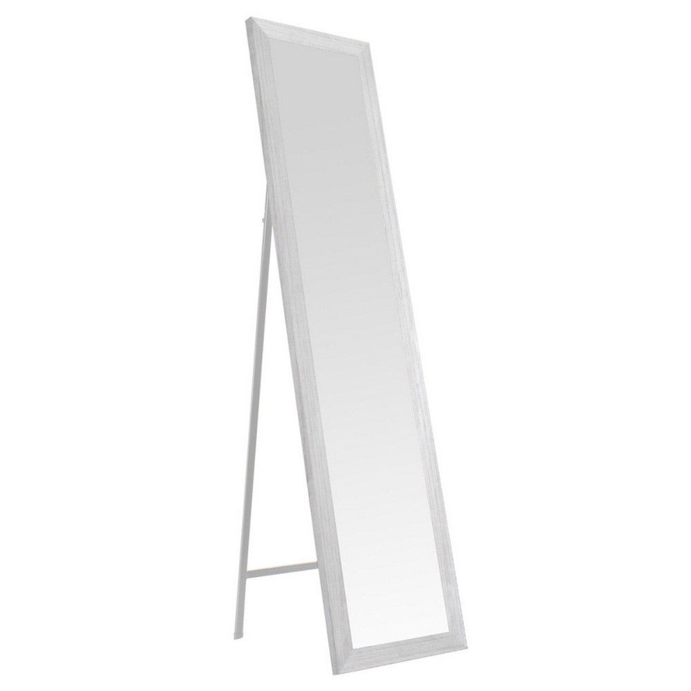 Espejo de pie blanco decapé de madera MDF de 37x157cm