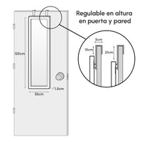 Espejo de puerta blanco de 35x125 cm