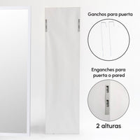 Espejo de puerta blanco de 35x125 cm