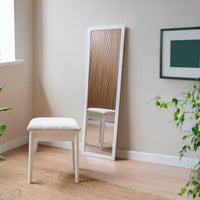 Espejo de puerta blanco de 35x125 cm